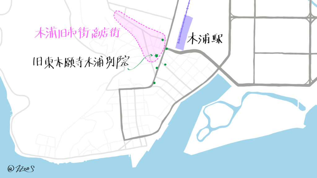 手描きの木浦地図