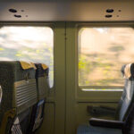 Interior of the Limited Express Kirishima while in motion