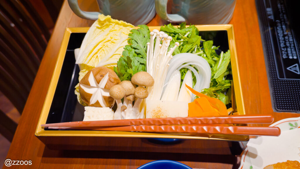 黒豚しゃぶしゃぶ用に用意された野菜