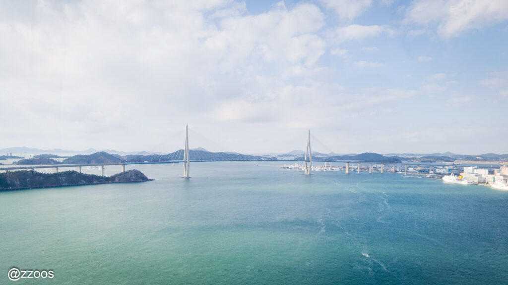 ケーブルカーから見たモクポ大橋とゴハド