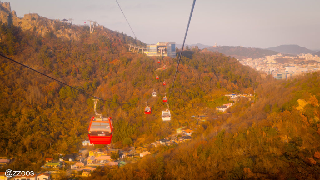 ユダルサンへ向かうケーブルカー