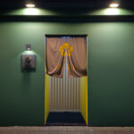 Minimalist-designed restaurant entrance