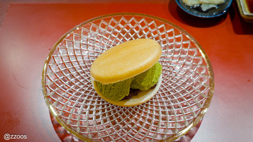 抹茶あんの最中デザート
