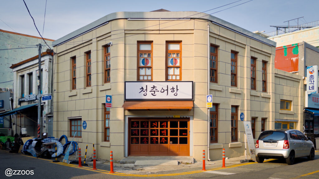 木浦旧市街の古い建物の風景