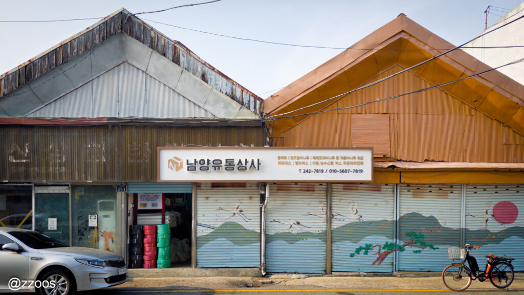 木浦旧市街の古い建物の風景