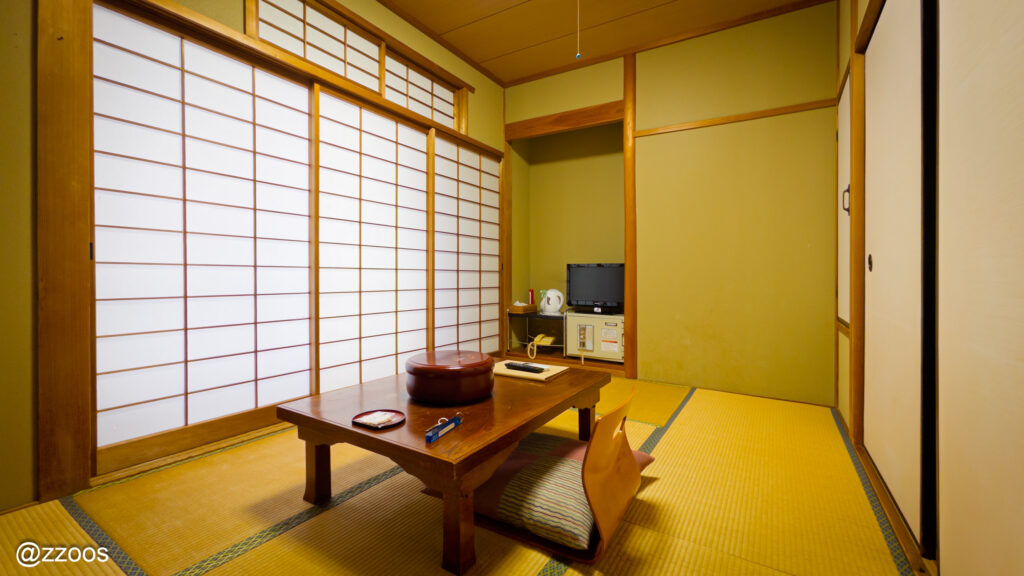 A Japanese-style room at Onoue Ryokan