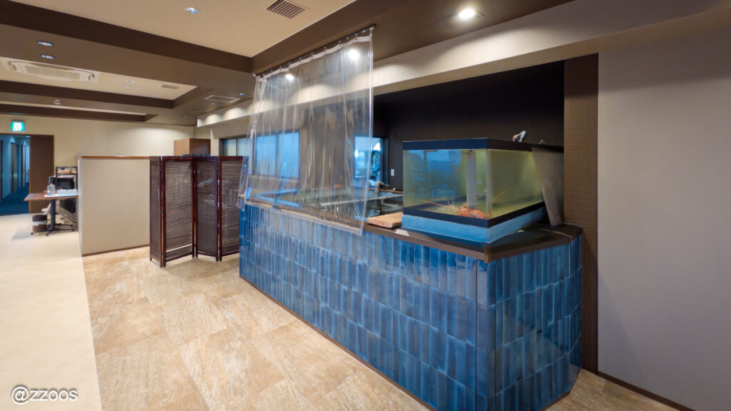 Fish tank inside the dining room