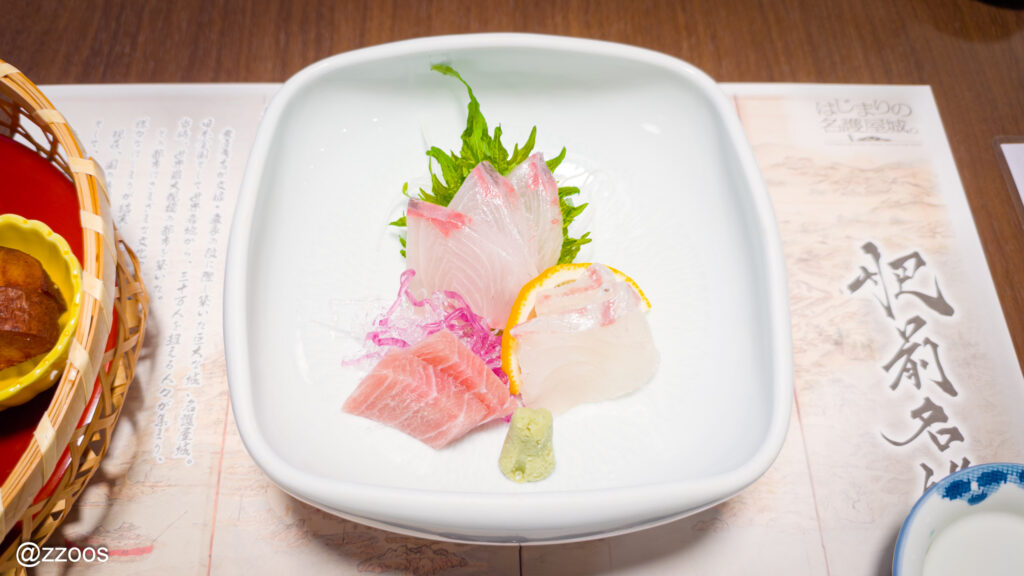 Three kinds of sashimi