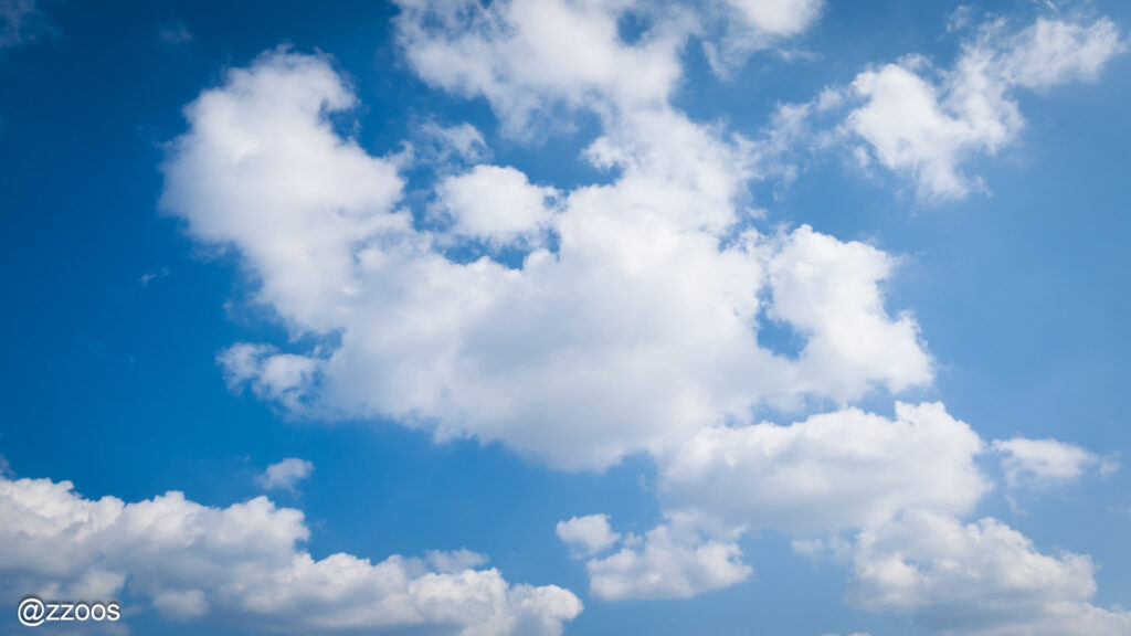 Blue sky and clouds.