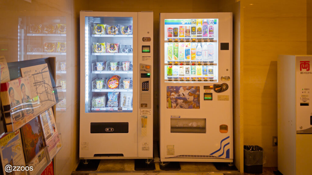 ホテル1階の自動販売機