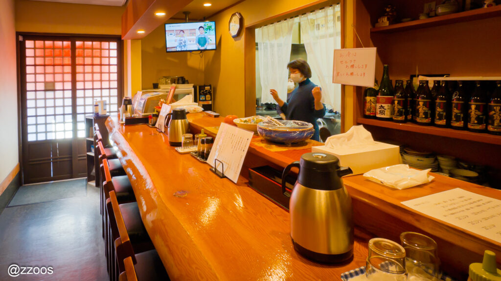 Interior of Arigataya restaurant