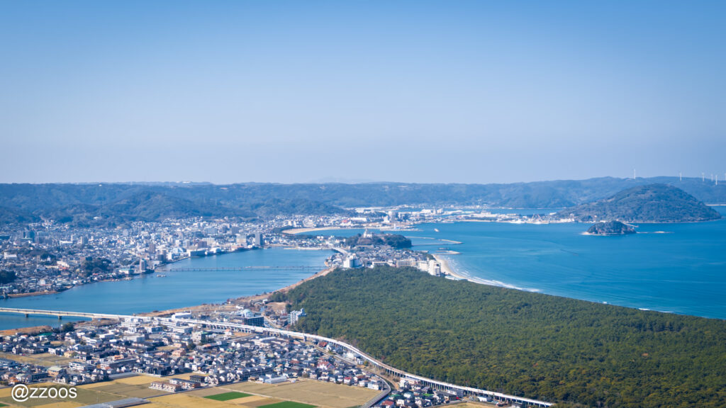 鏡山展望台から見た唐津の町