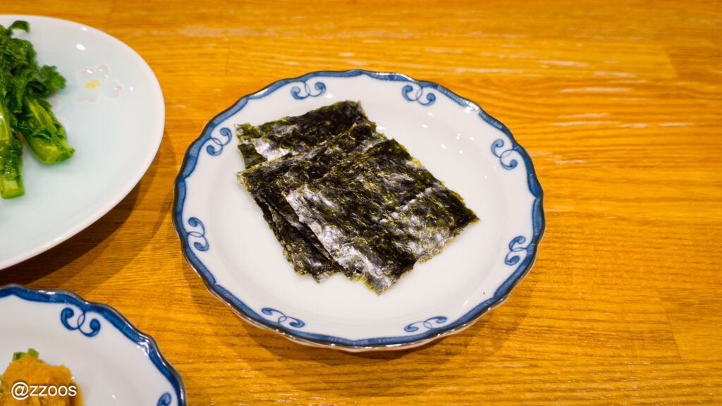Nori served on a plate