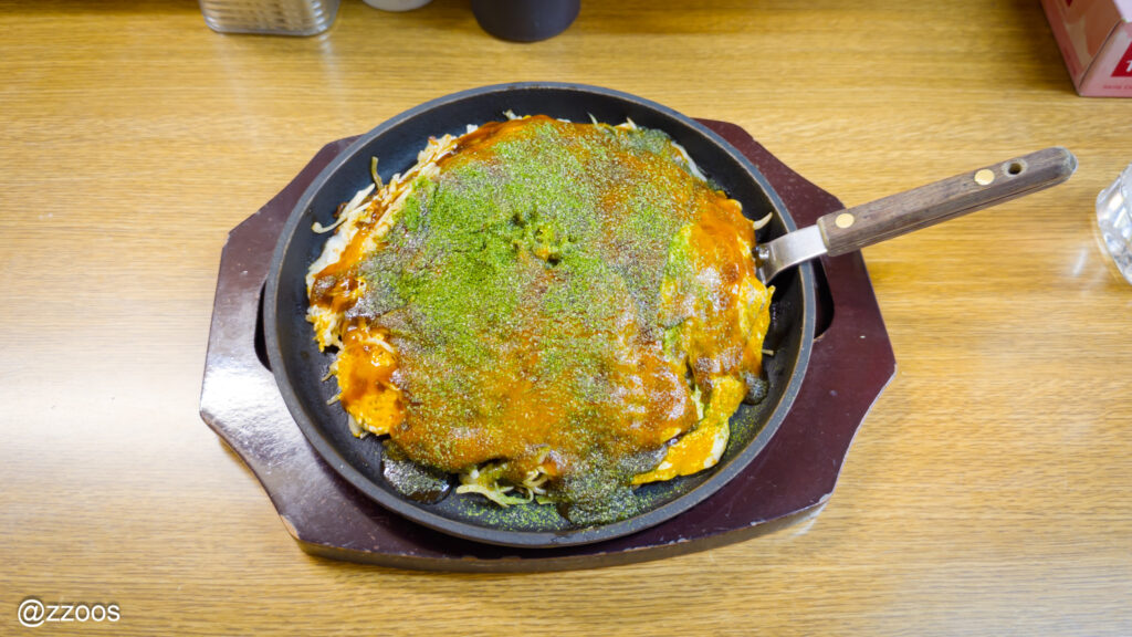 完成した広島風お好み焼き