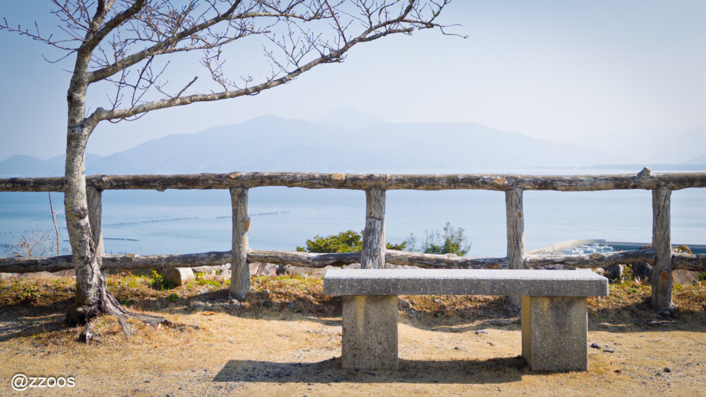 A bench with a sea view