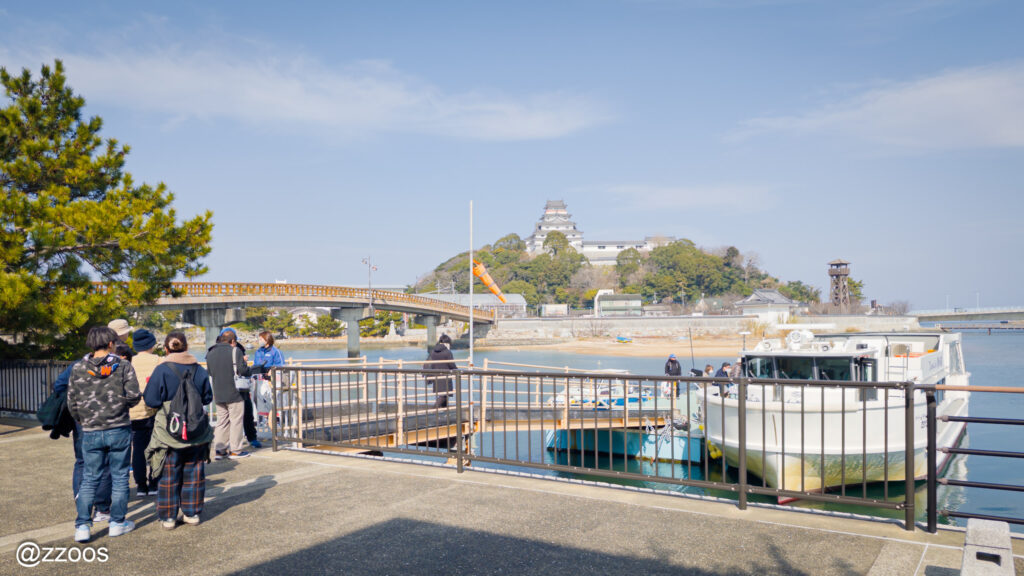 People boarding the ferry to Takashima