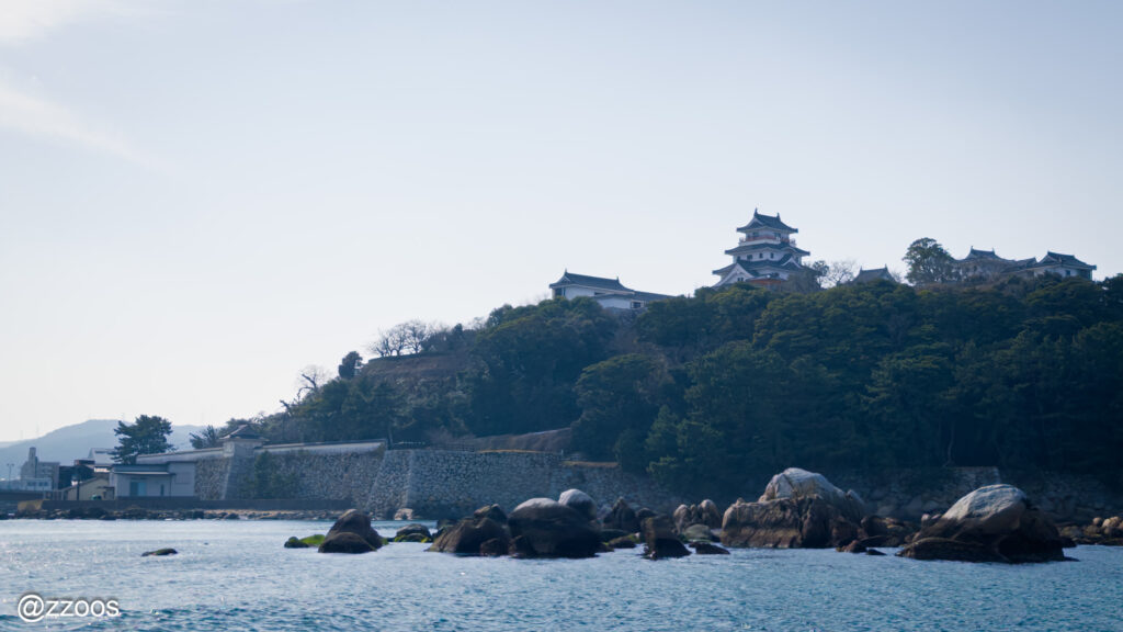 Karatsu Castle seen across Karatsu Bay