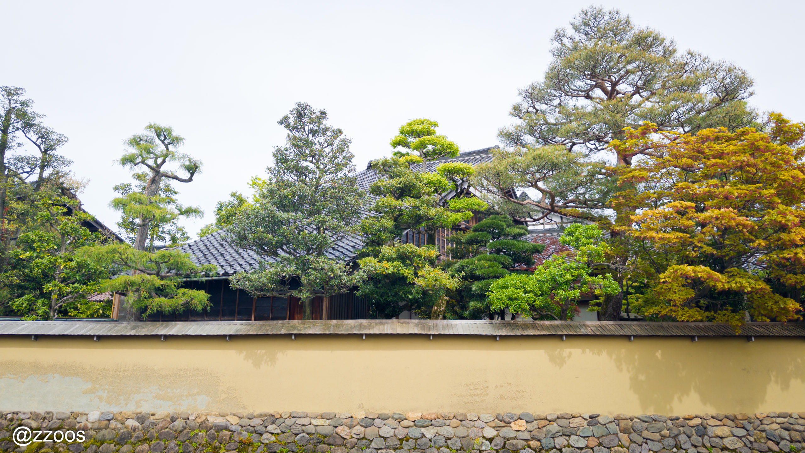 金沢・長町の黄土色の塀