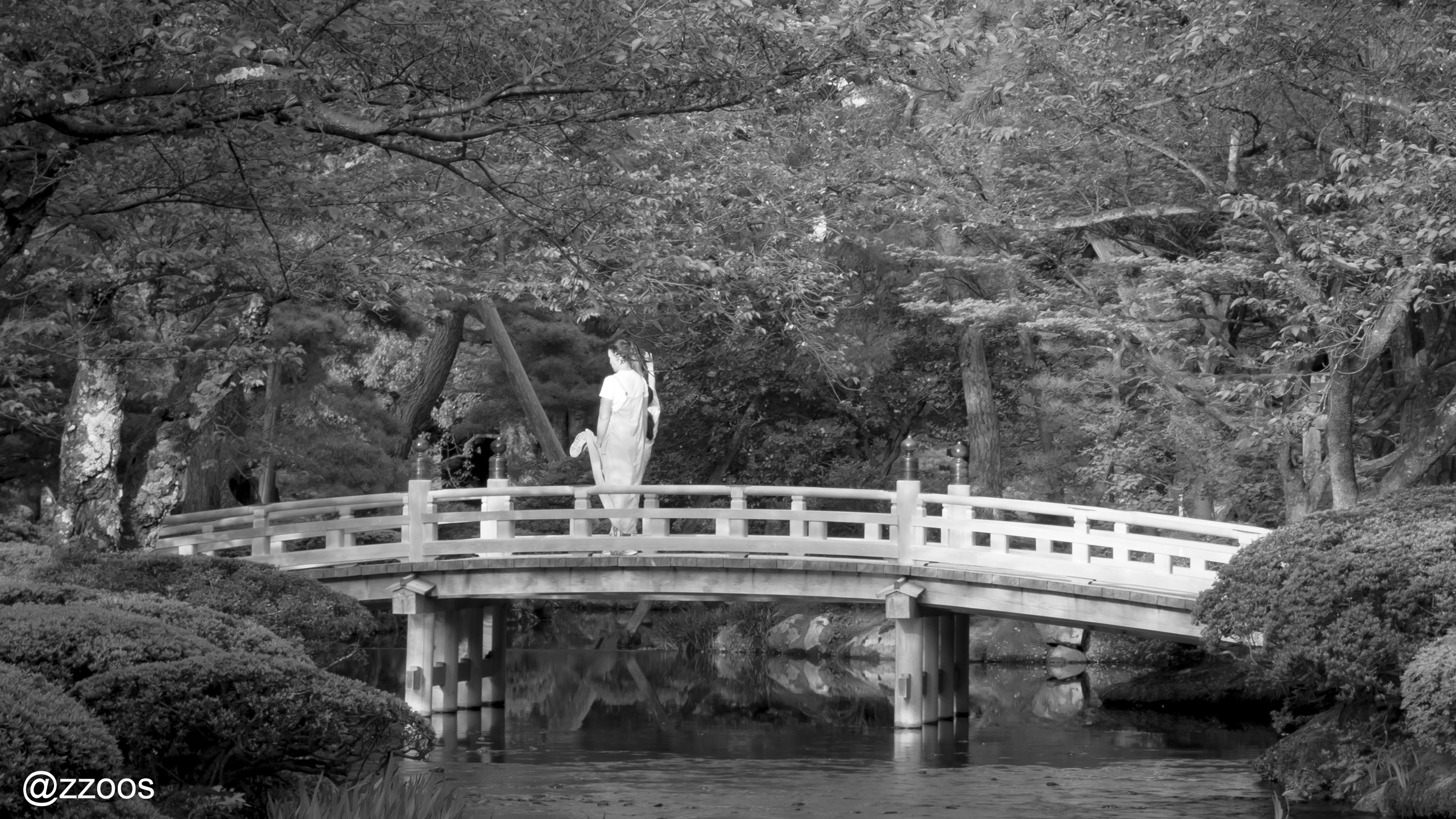 Hanami-bashi bridge at Kenrokuen Garden