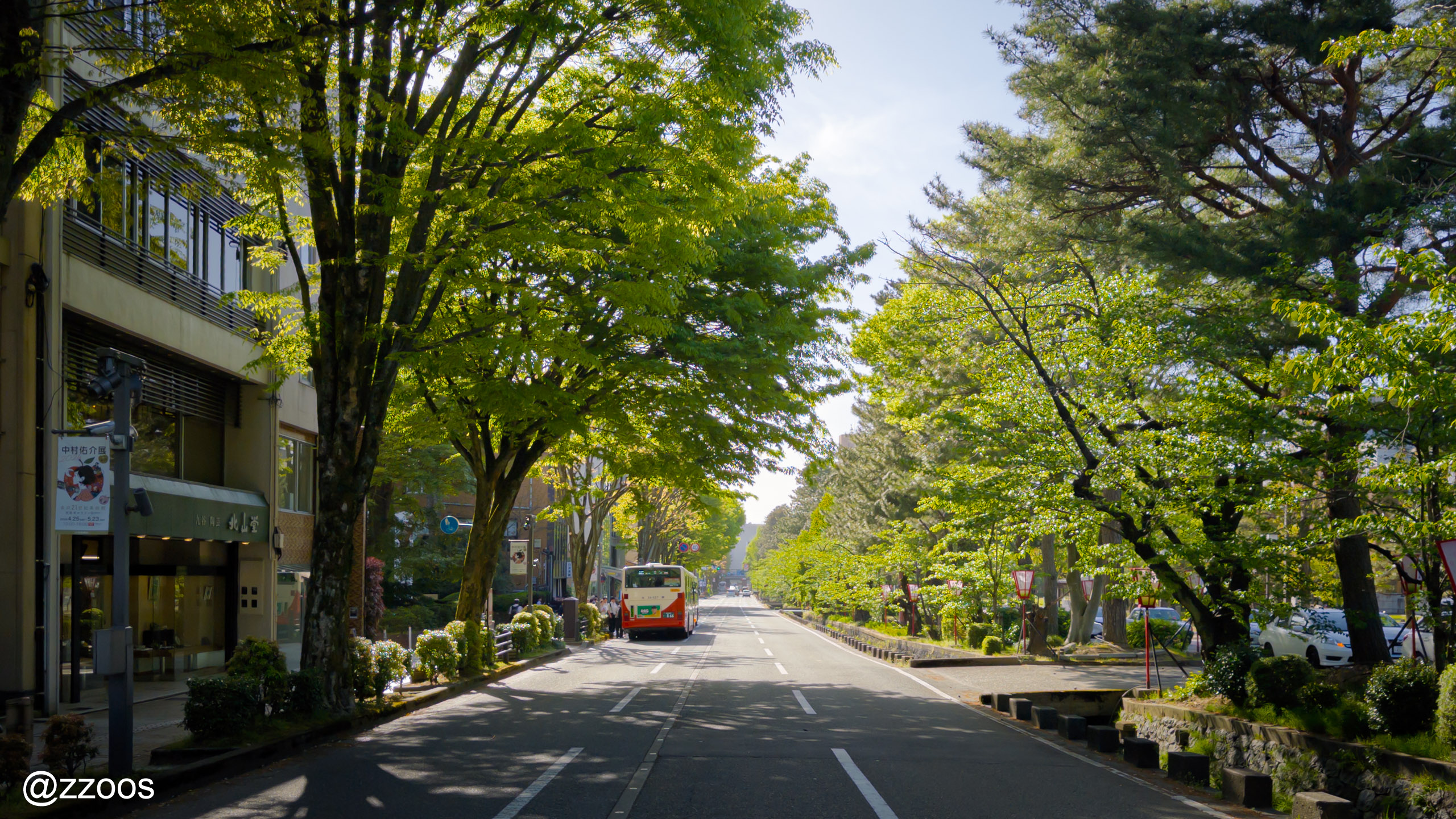 View from the middle of Hyakumangoku-dori in Kanazawa