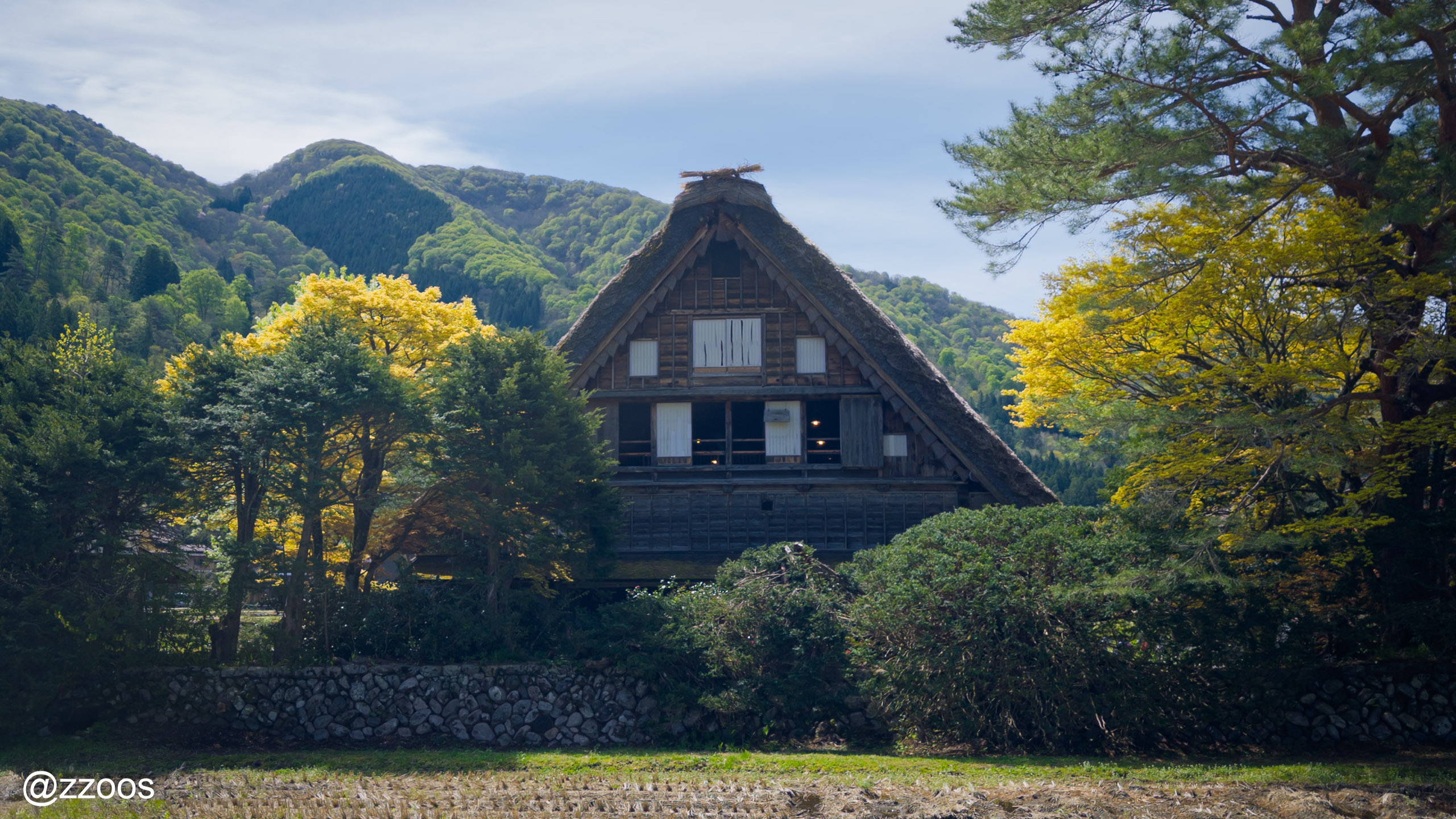 Close-up of a large gassho-zukuri roof