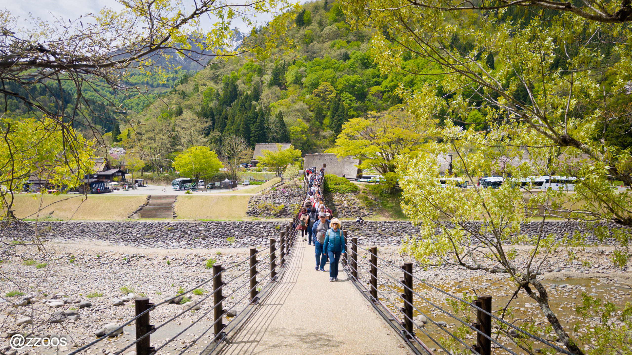 Deai Bridge view in Shirakawa-go