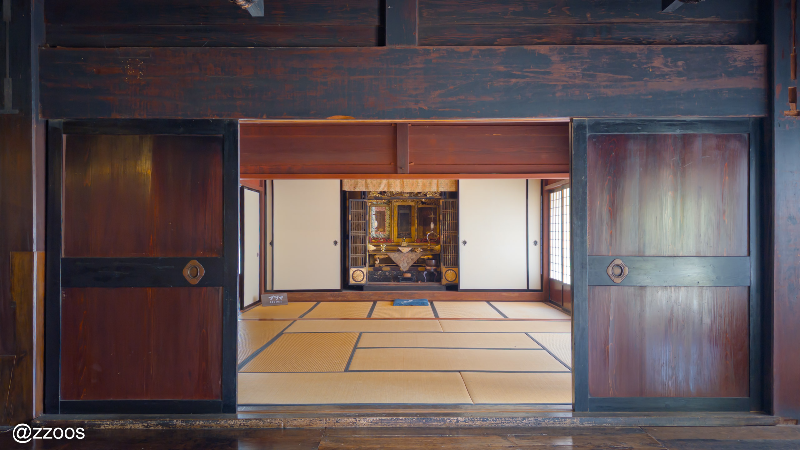 Spacious first-floor living area of a gassho-zukuri house