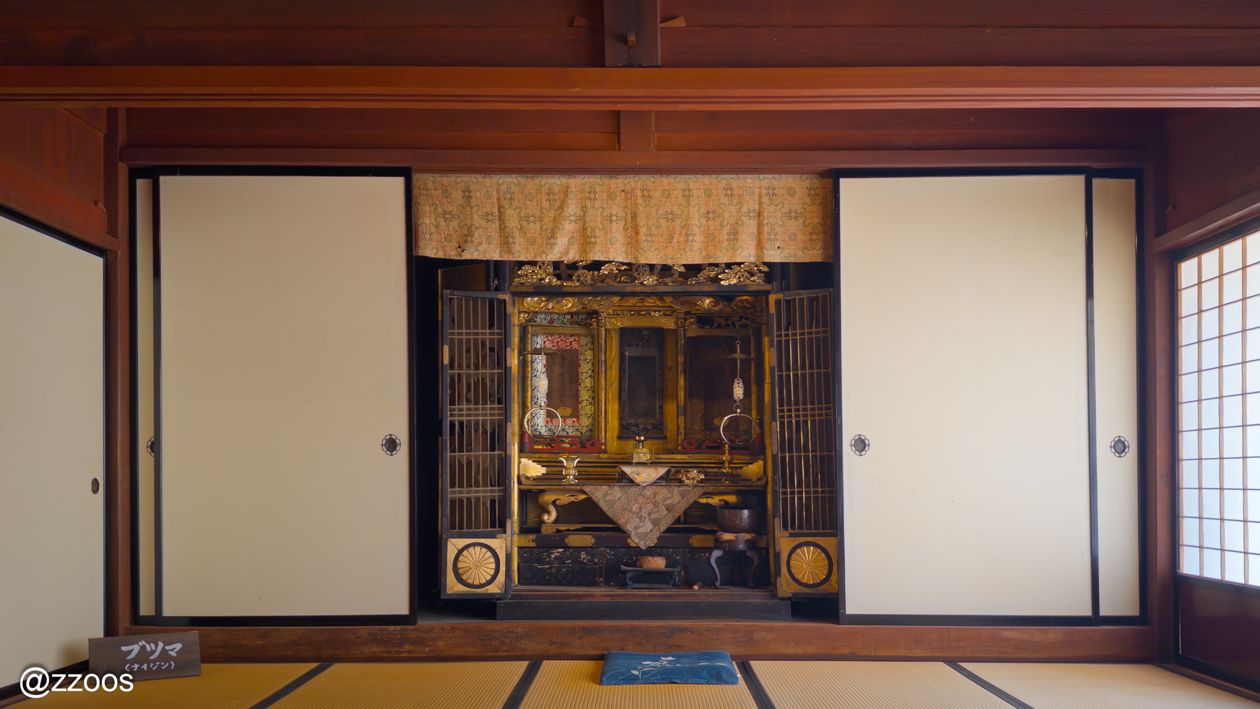 Ancestral shrine inside a gassho-zukuri house