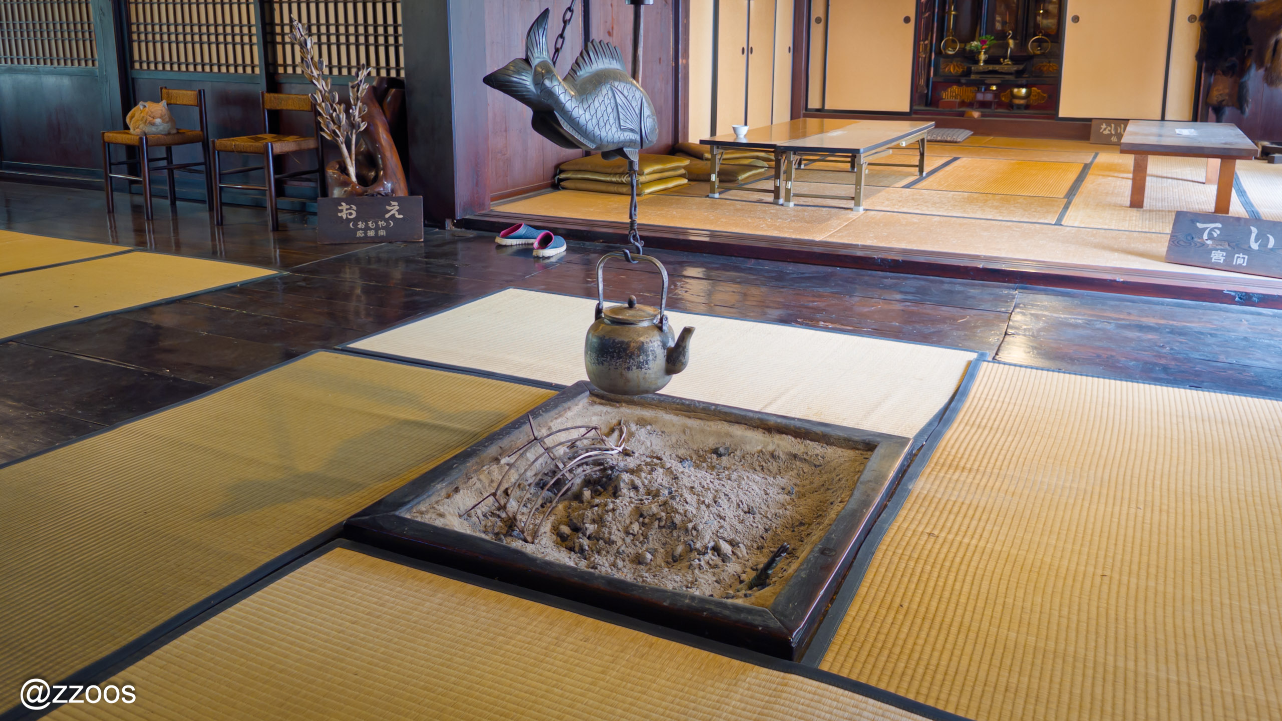 Irori in the first-floor living space of the Nakano Chojiro House