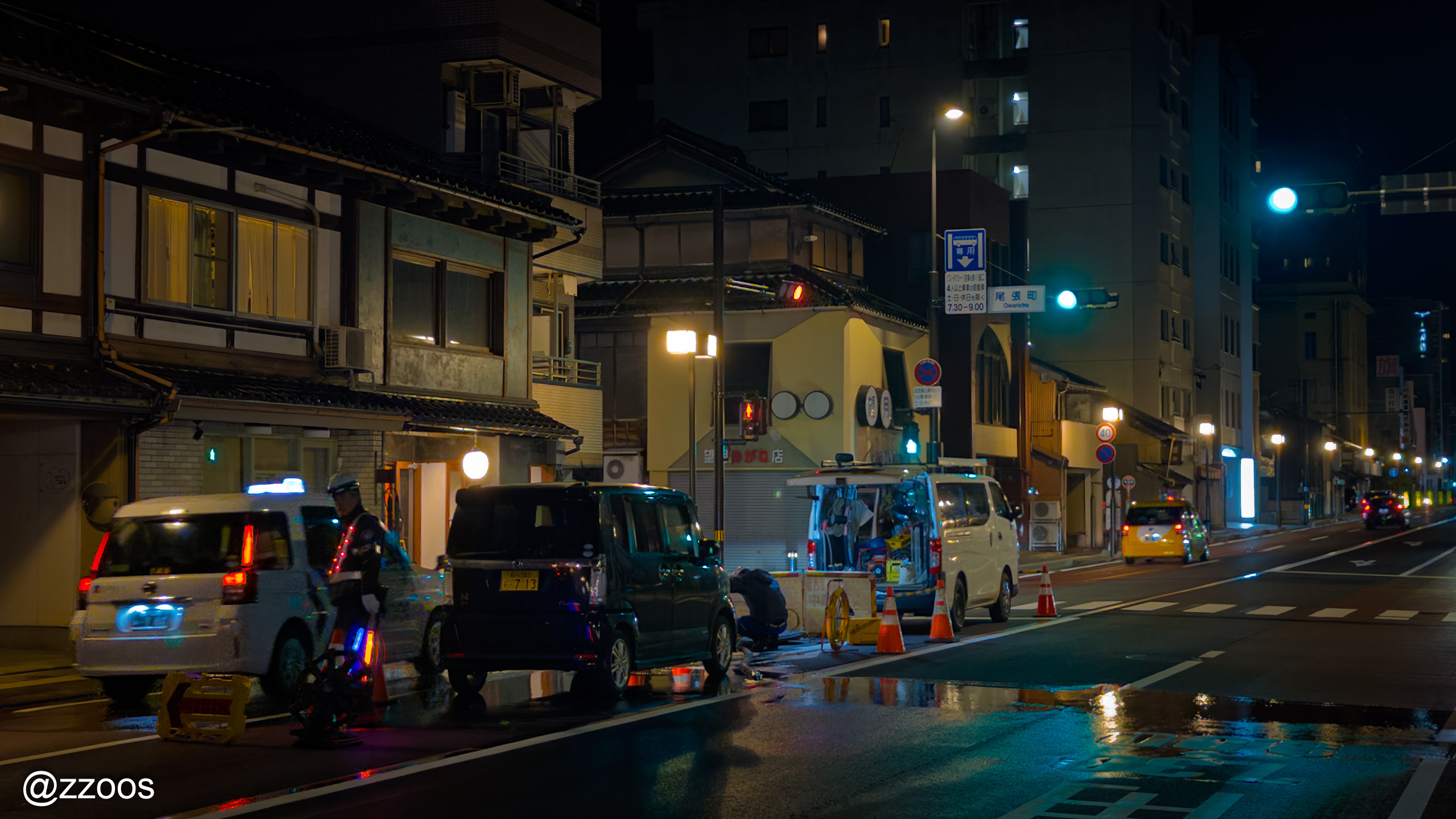 A street under construction in Higashi Chaya