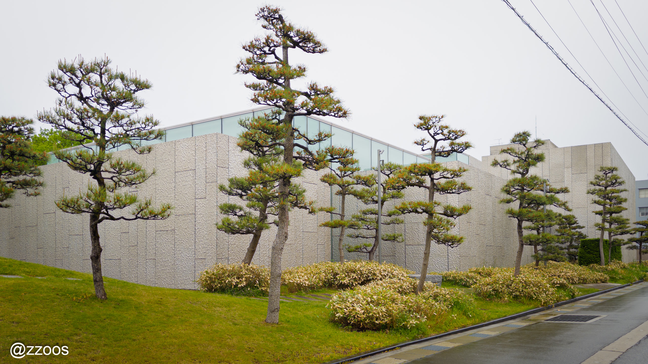 高志の国文学館の南東の面