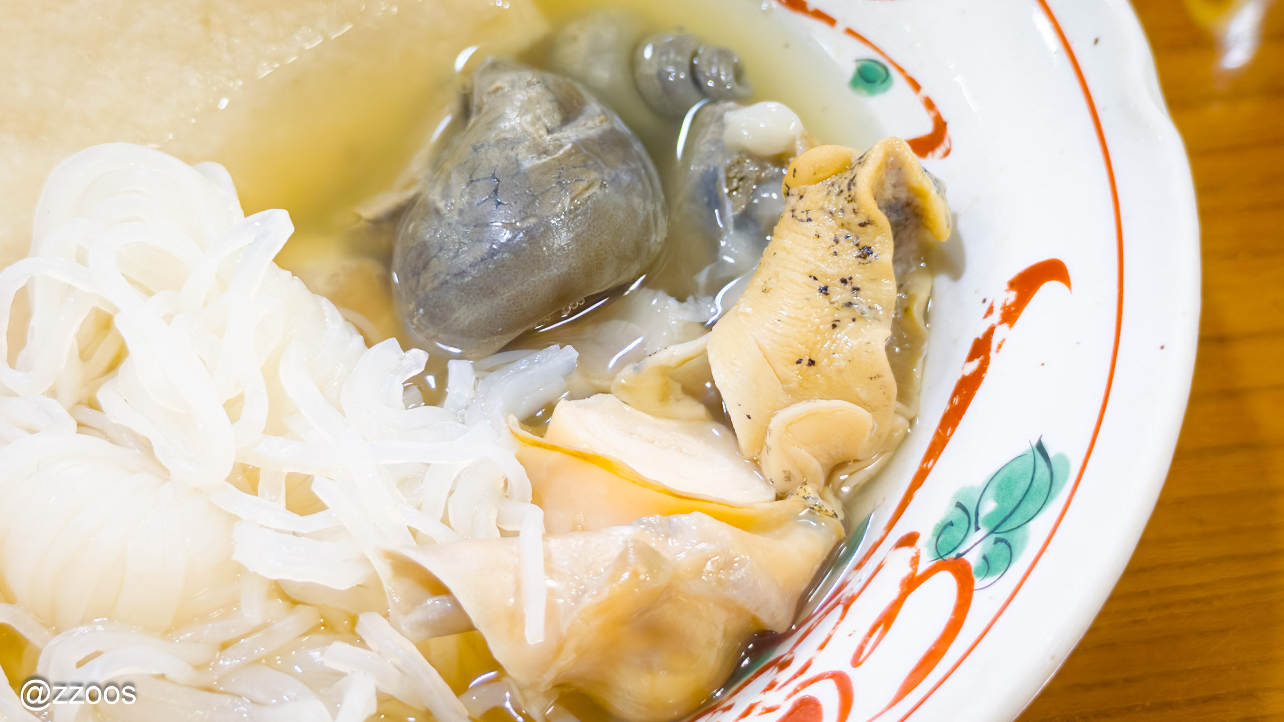 Baigai oden — a large whelk simmered in broth