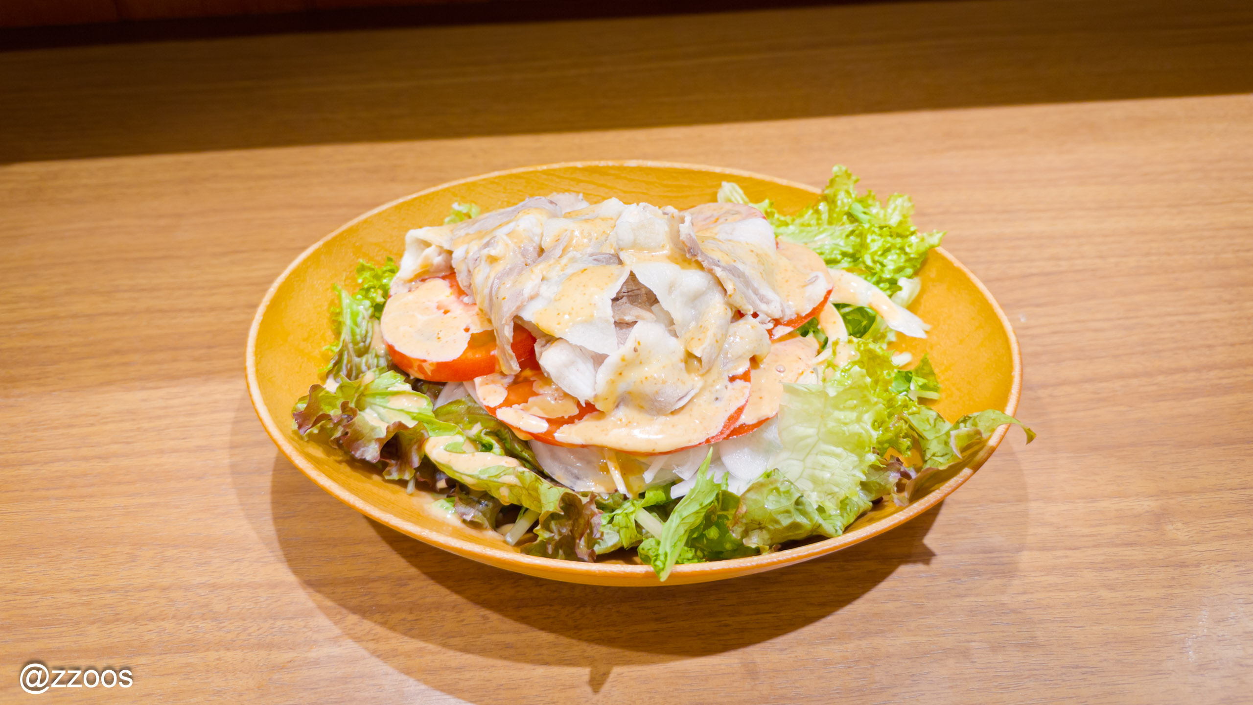 ゆめぜん出水店で頼んだ黒豚しゃぶしゃぶサラダ