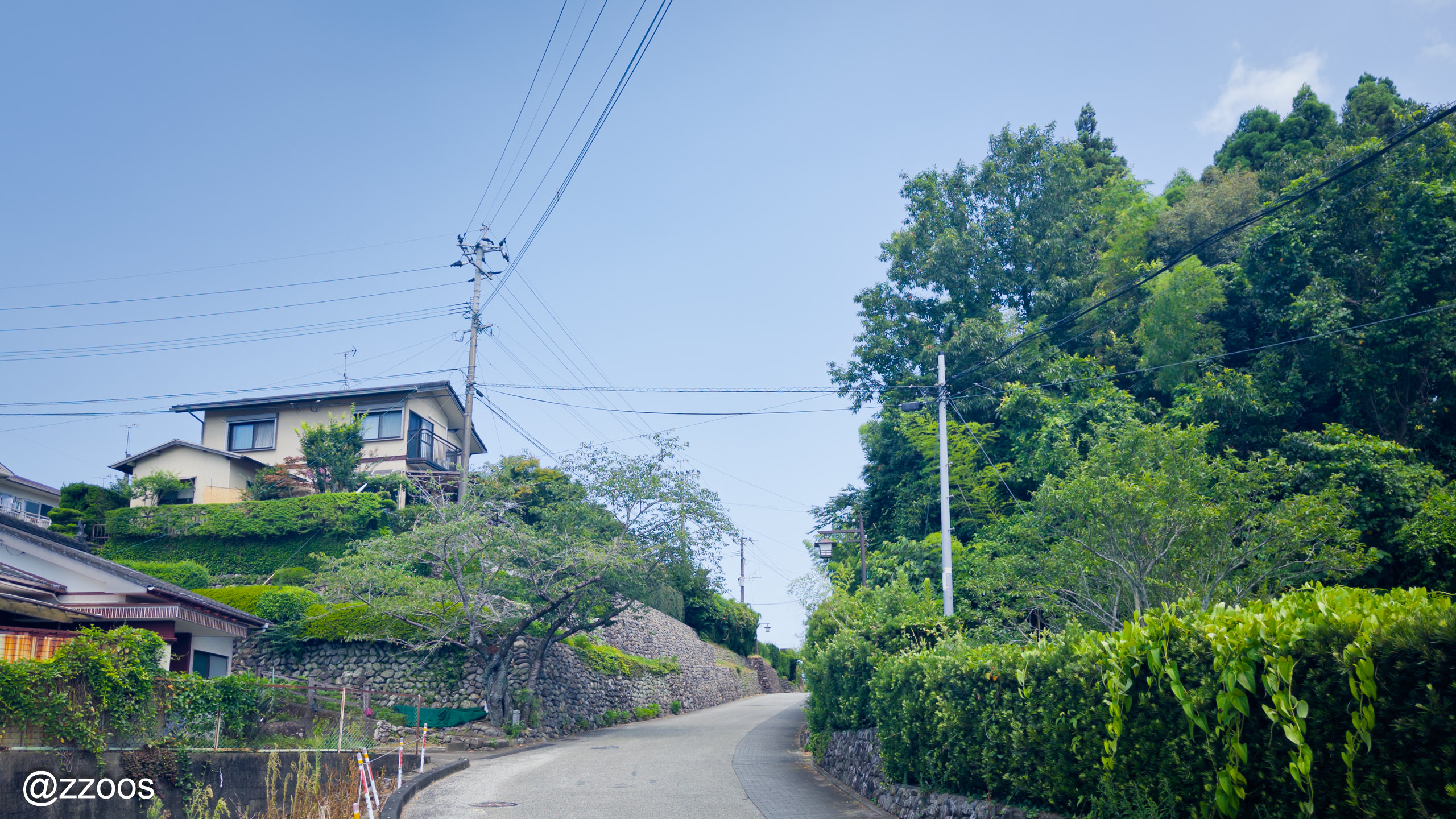 出水麓武家屋敷群へ上っていく坂道