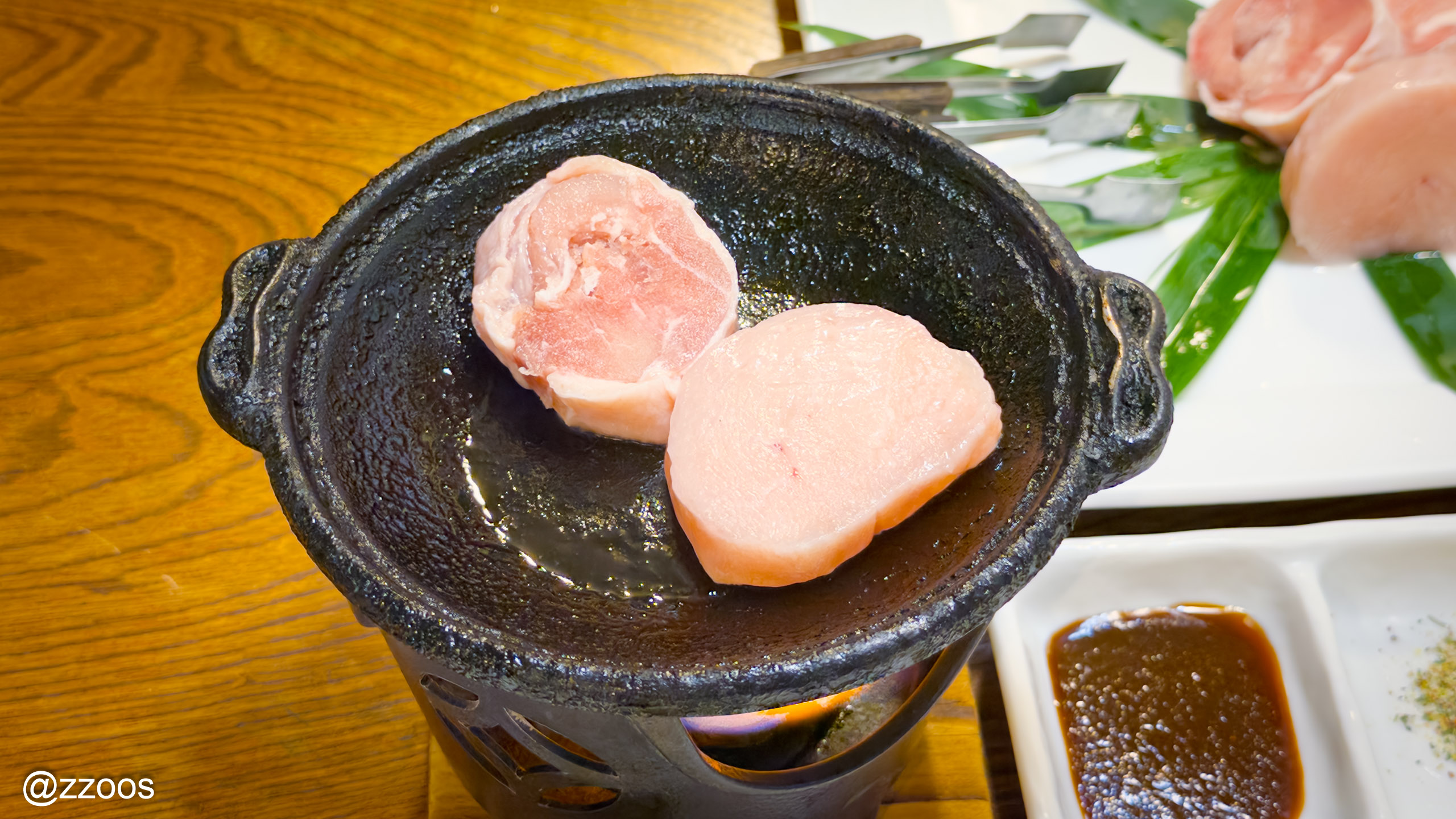 Izumi-dori steak grilling on the iron plate