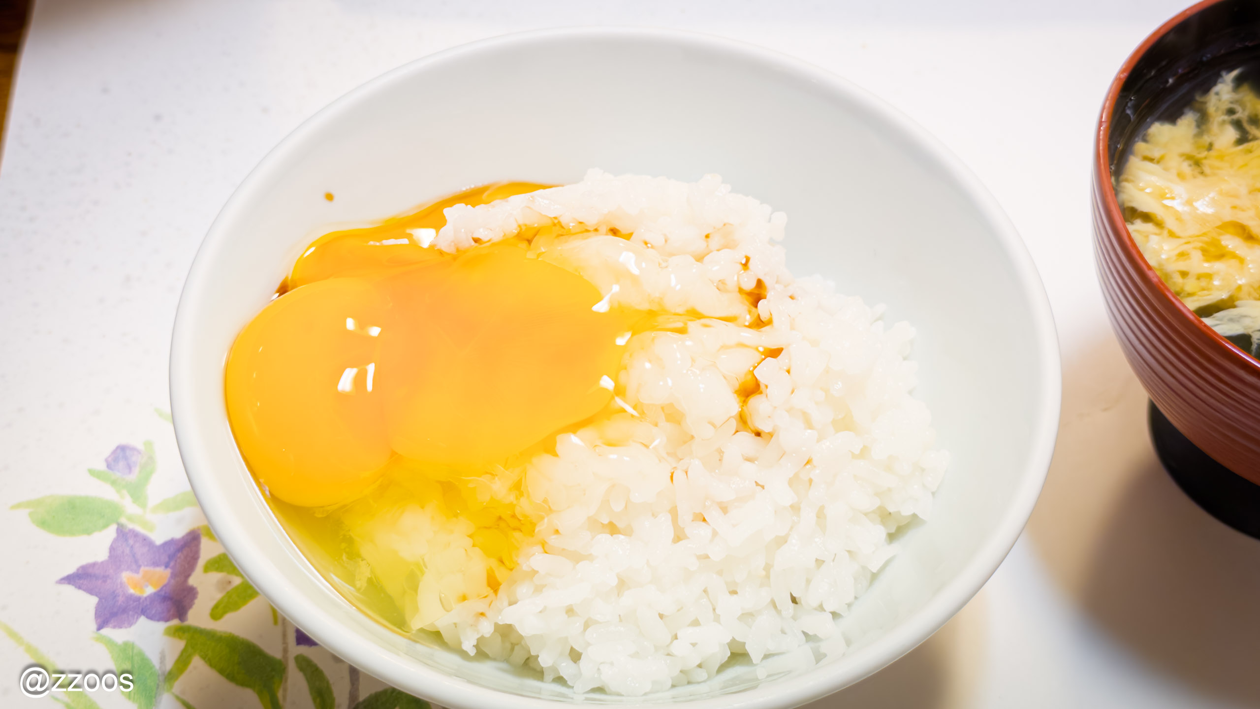 Soy sauce egg rice made with an Izumi Lucky Egg