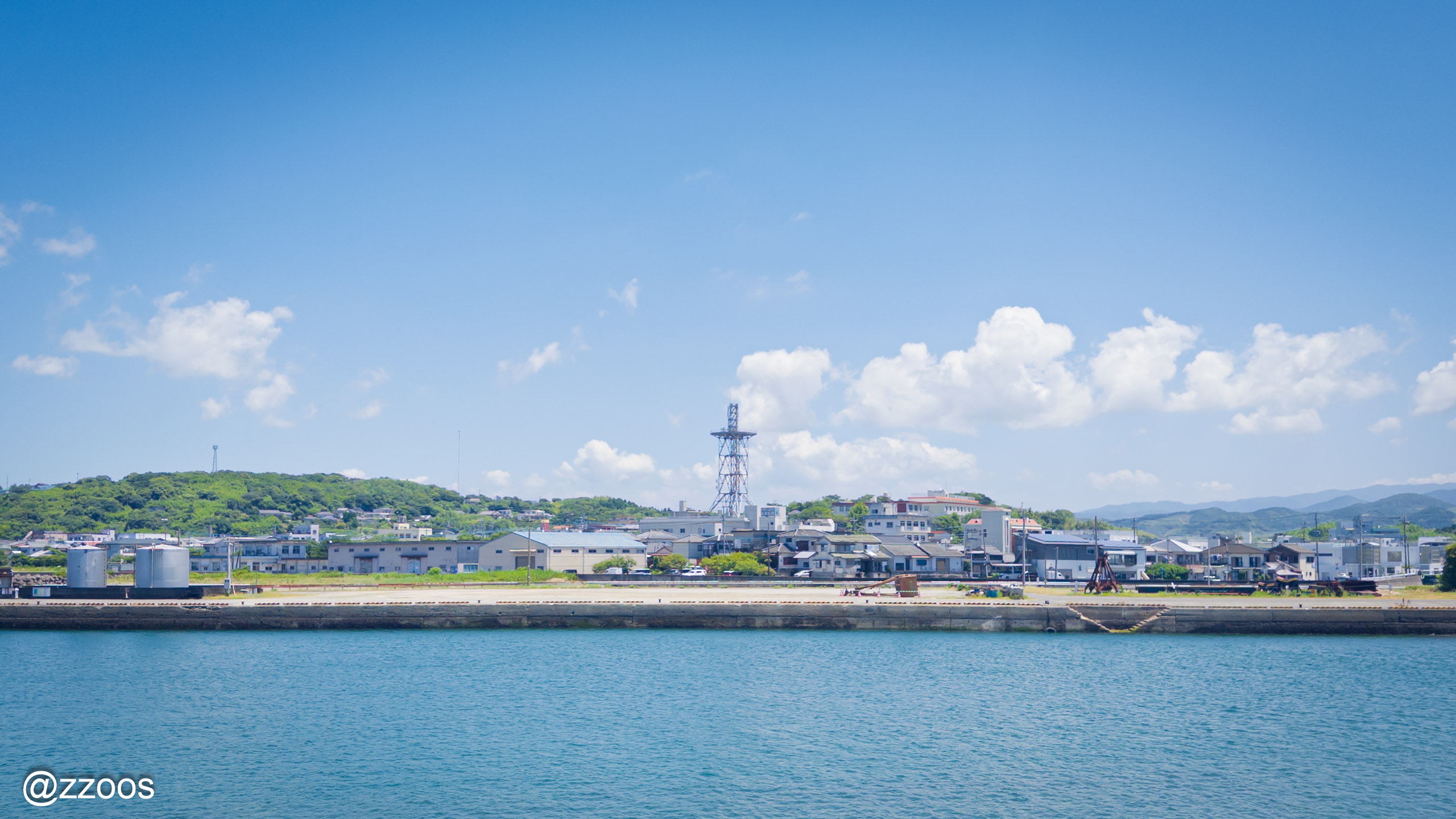 View of Akune from the breakwater