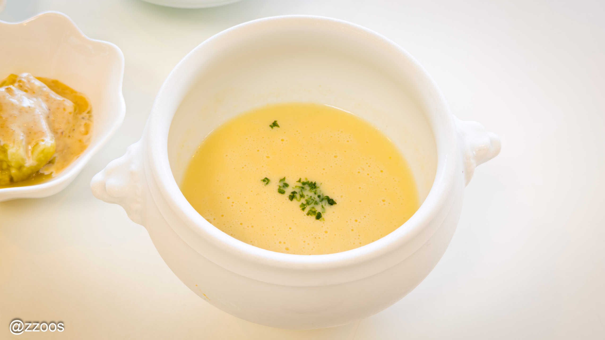 Cold soup made with corn