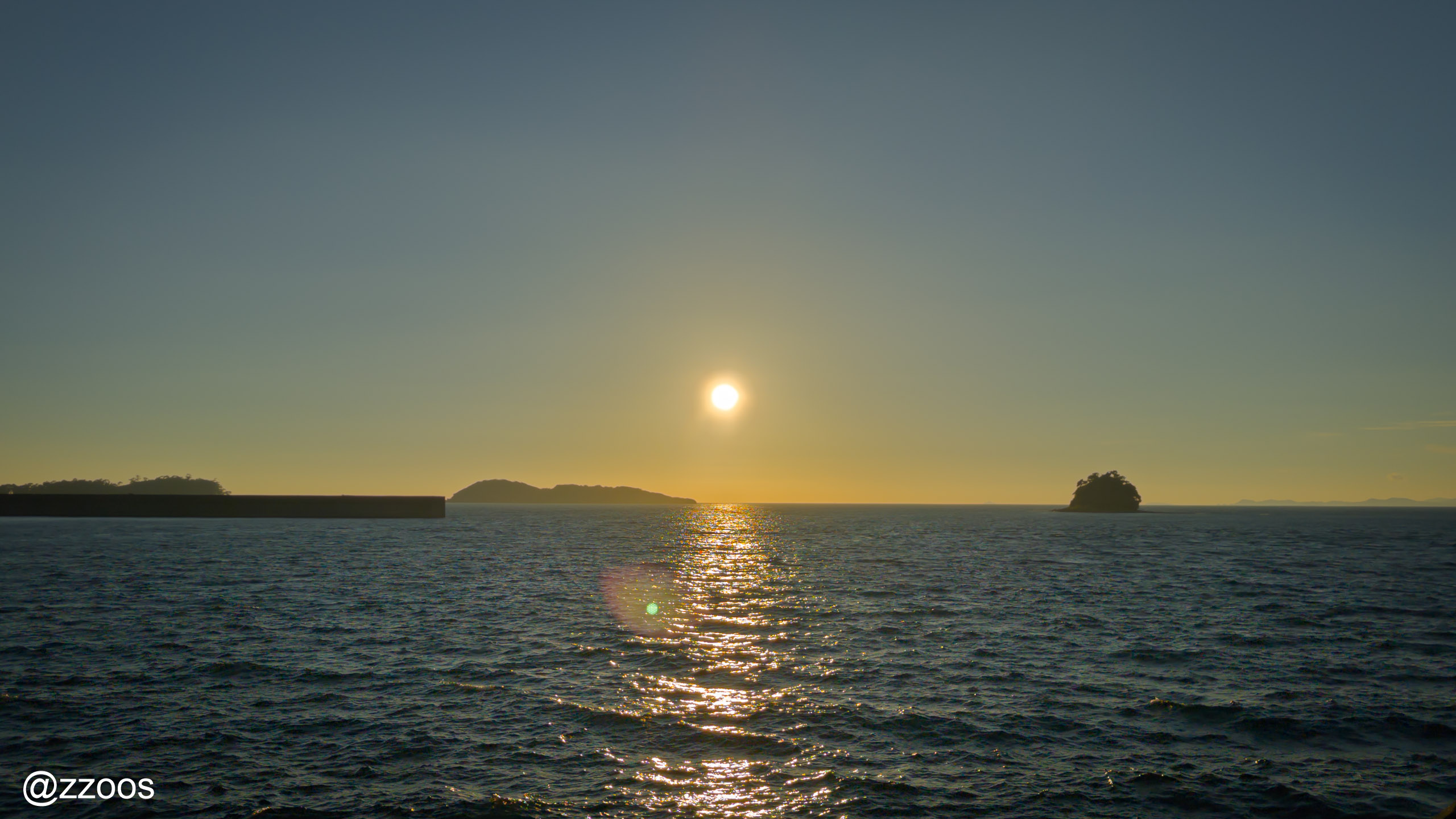 本格的な夕焼けがはじまった阿久根の沖