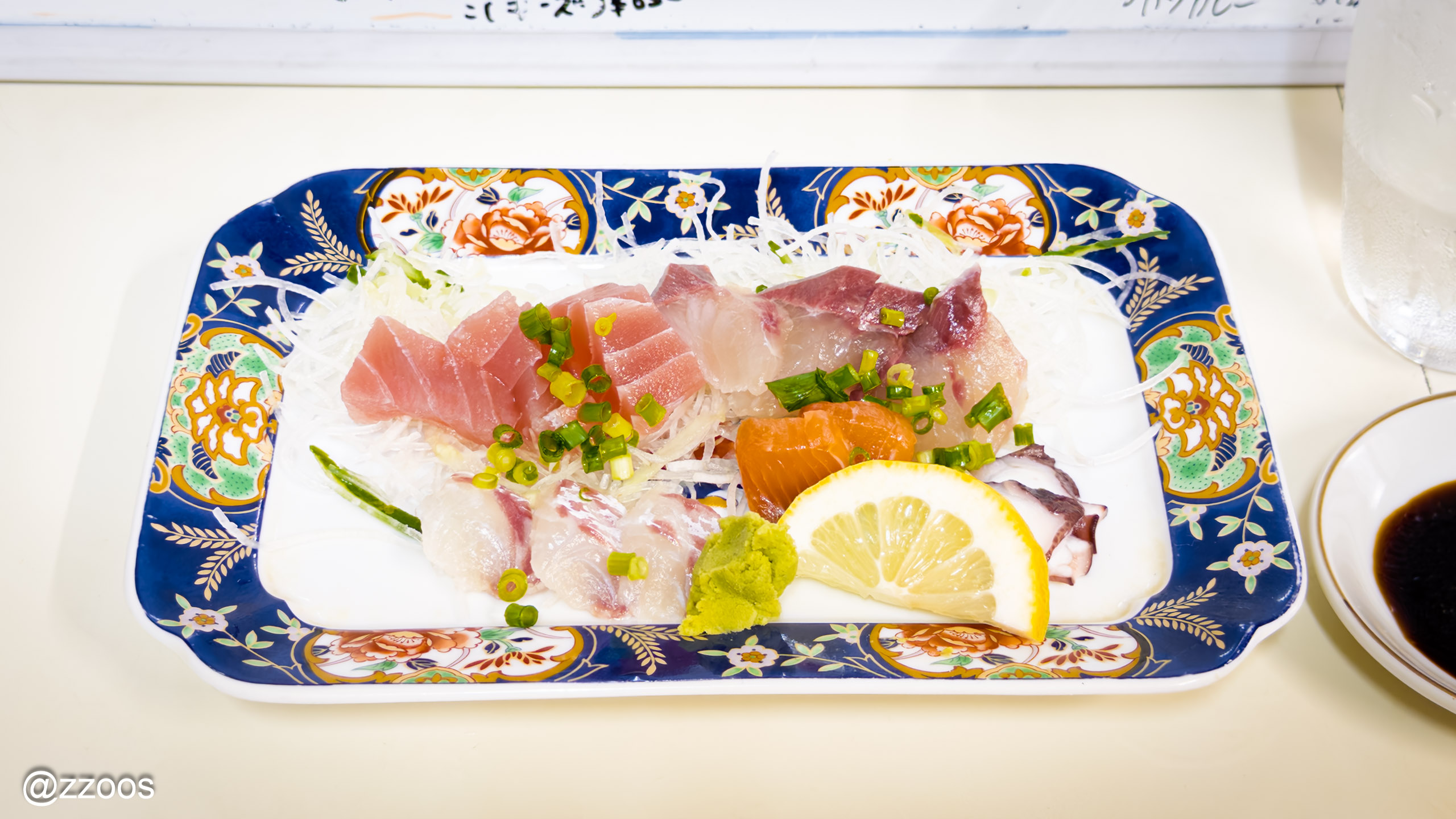 A plate of sashimi moriawase at Amami