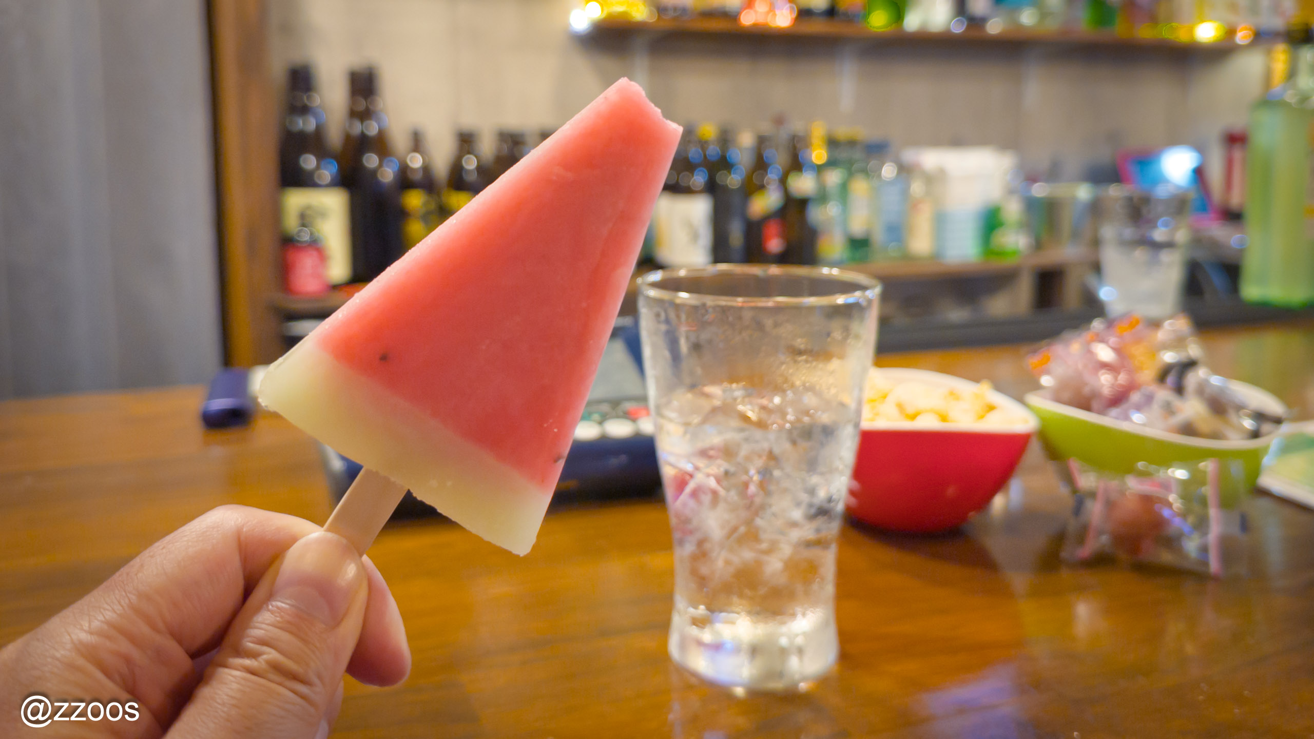 A watermelon bar served on the house