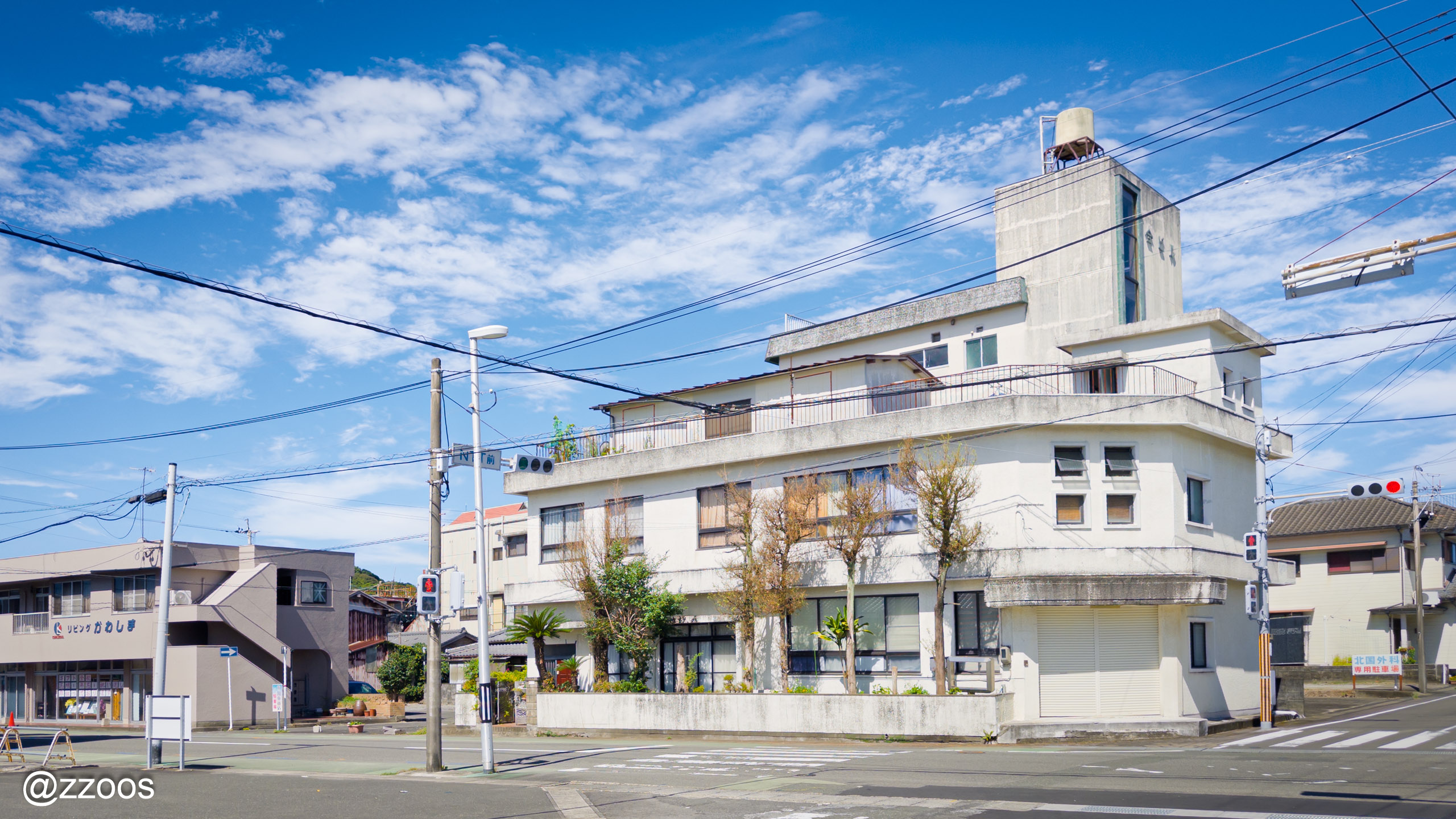 青い空がひろがる阿久根の街並み