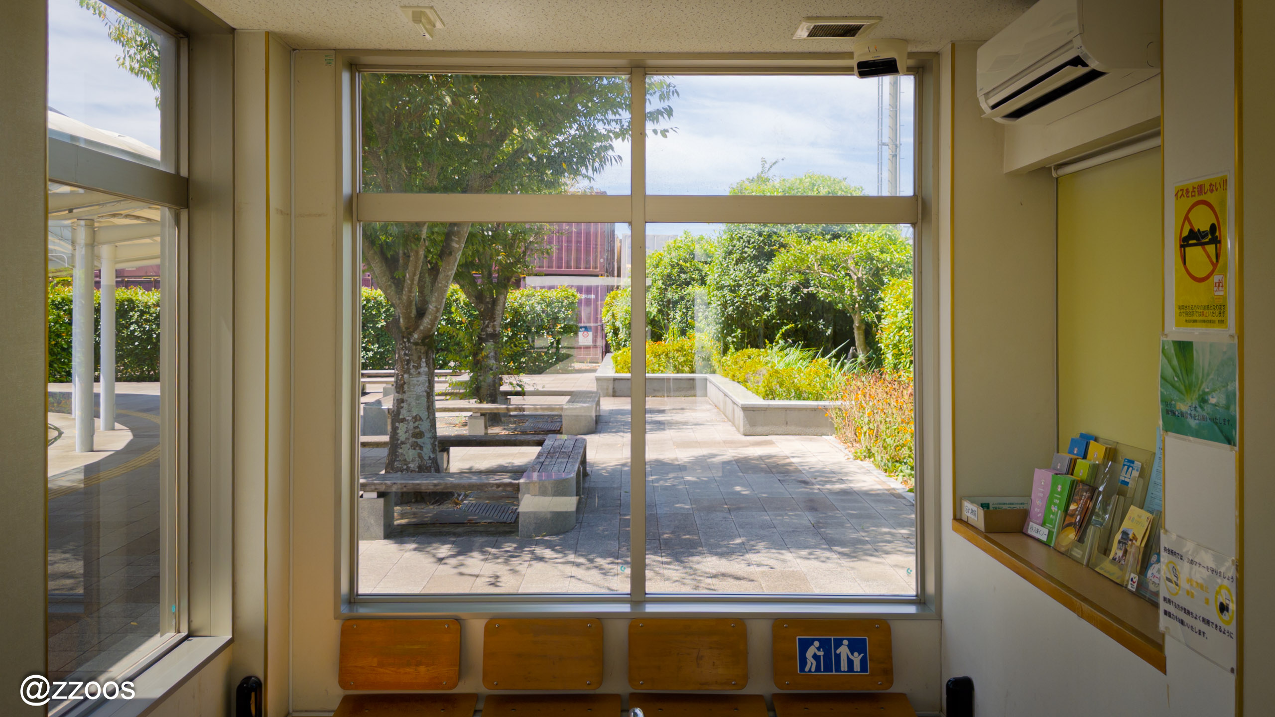 Bus stop waiting room in front of Sendai Station