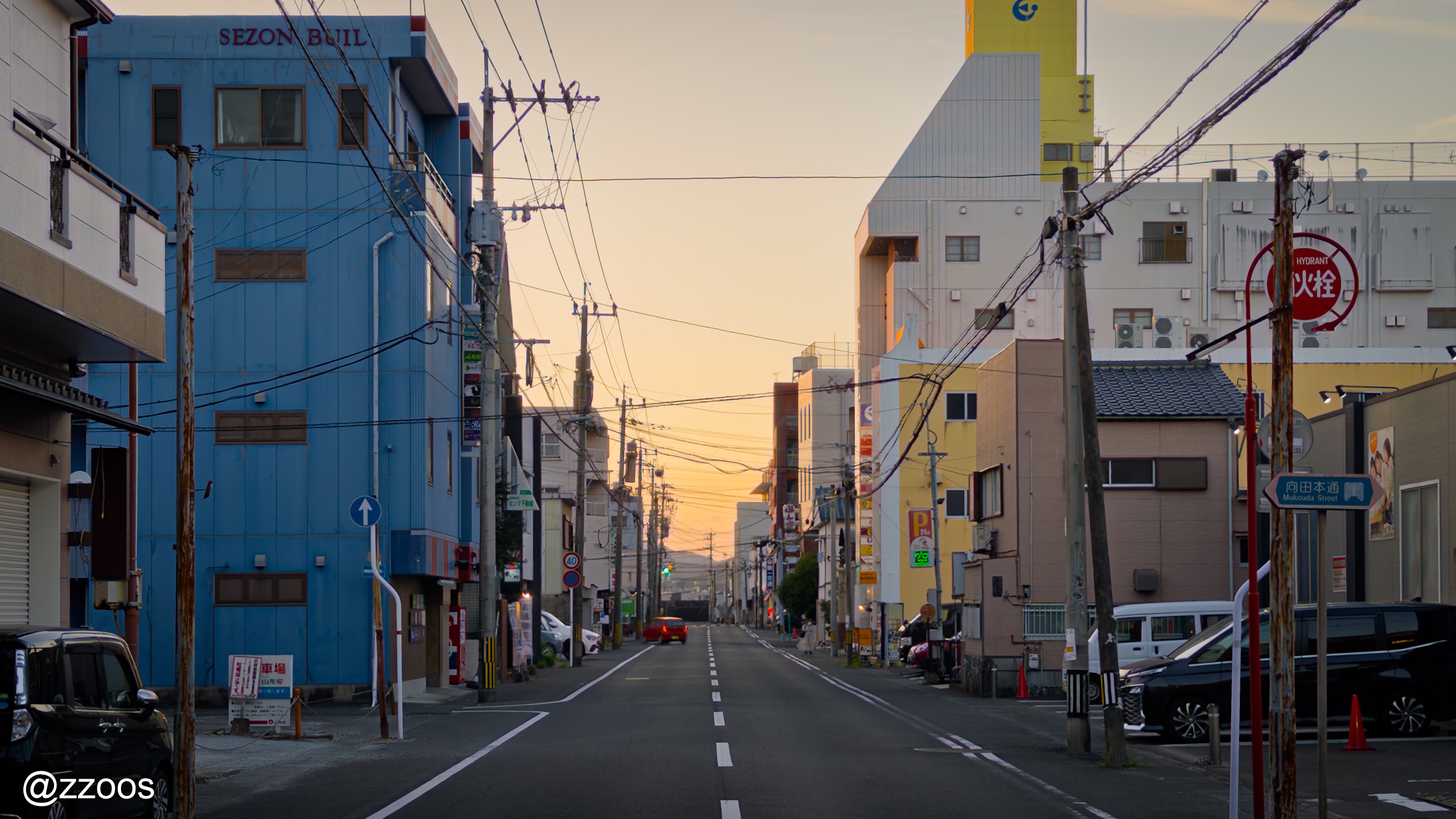 薩摩川内市の繁華街の街なみ