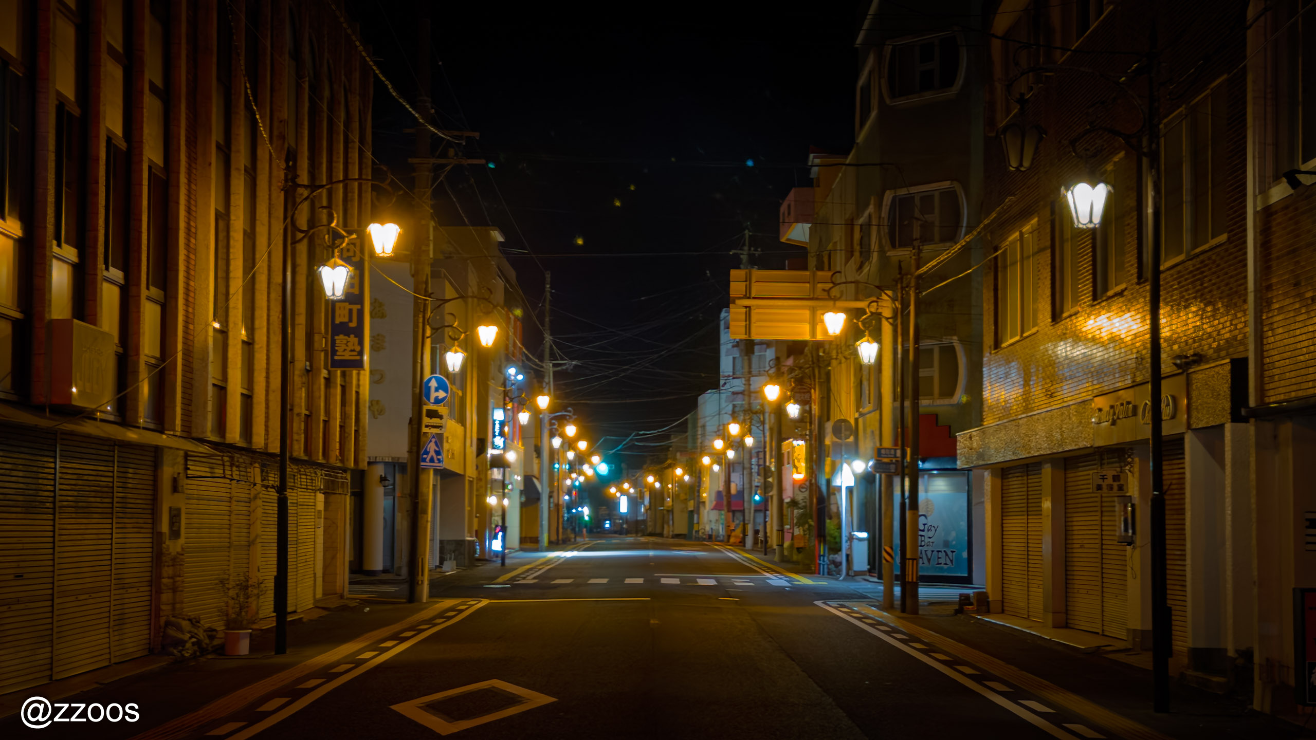 人けのない薩摩川内の繁華街の裏路地