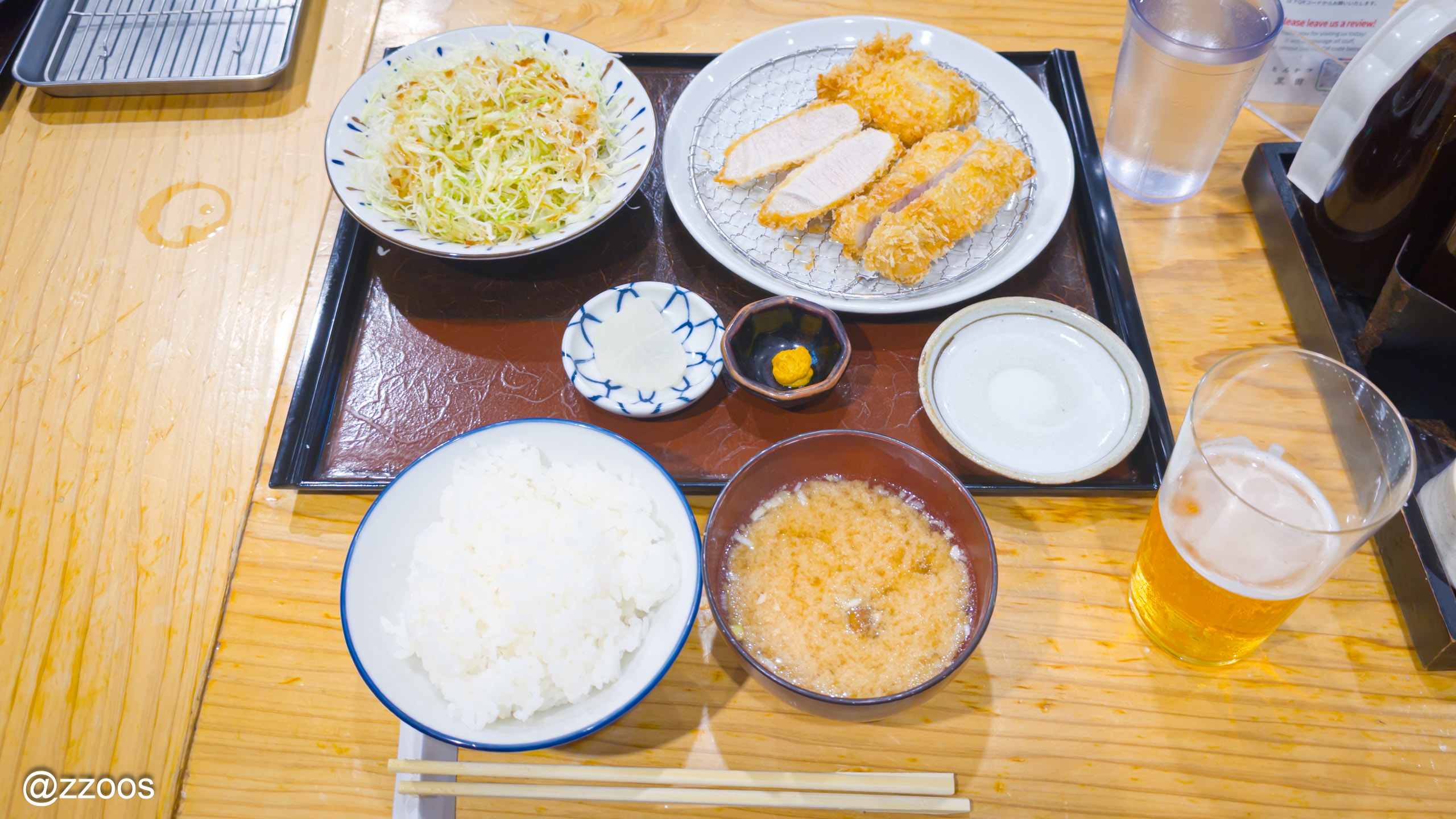 The rosukatsu set meal at Tonkatsu Kuroda