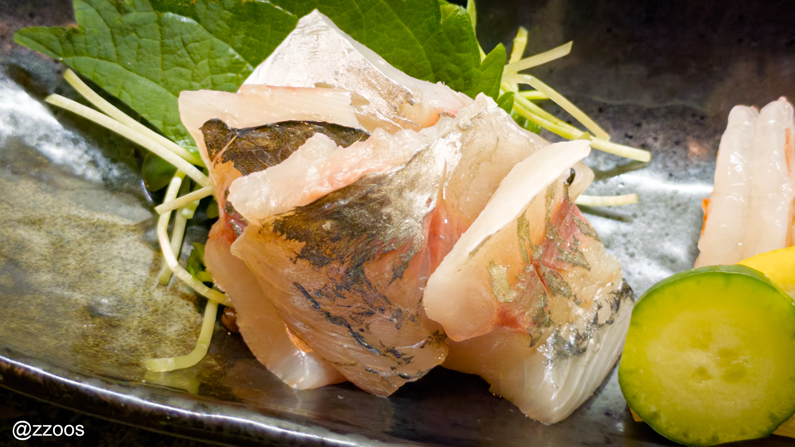 Kagoshima jiaji (horse mackerel) sashimi