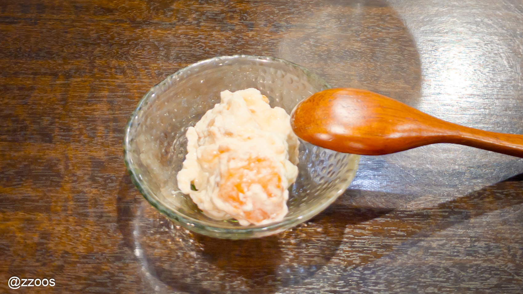S.A.Oのお通し、鶏肉と野菜のあえもの