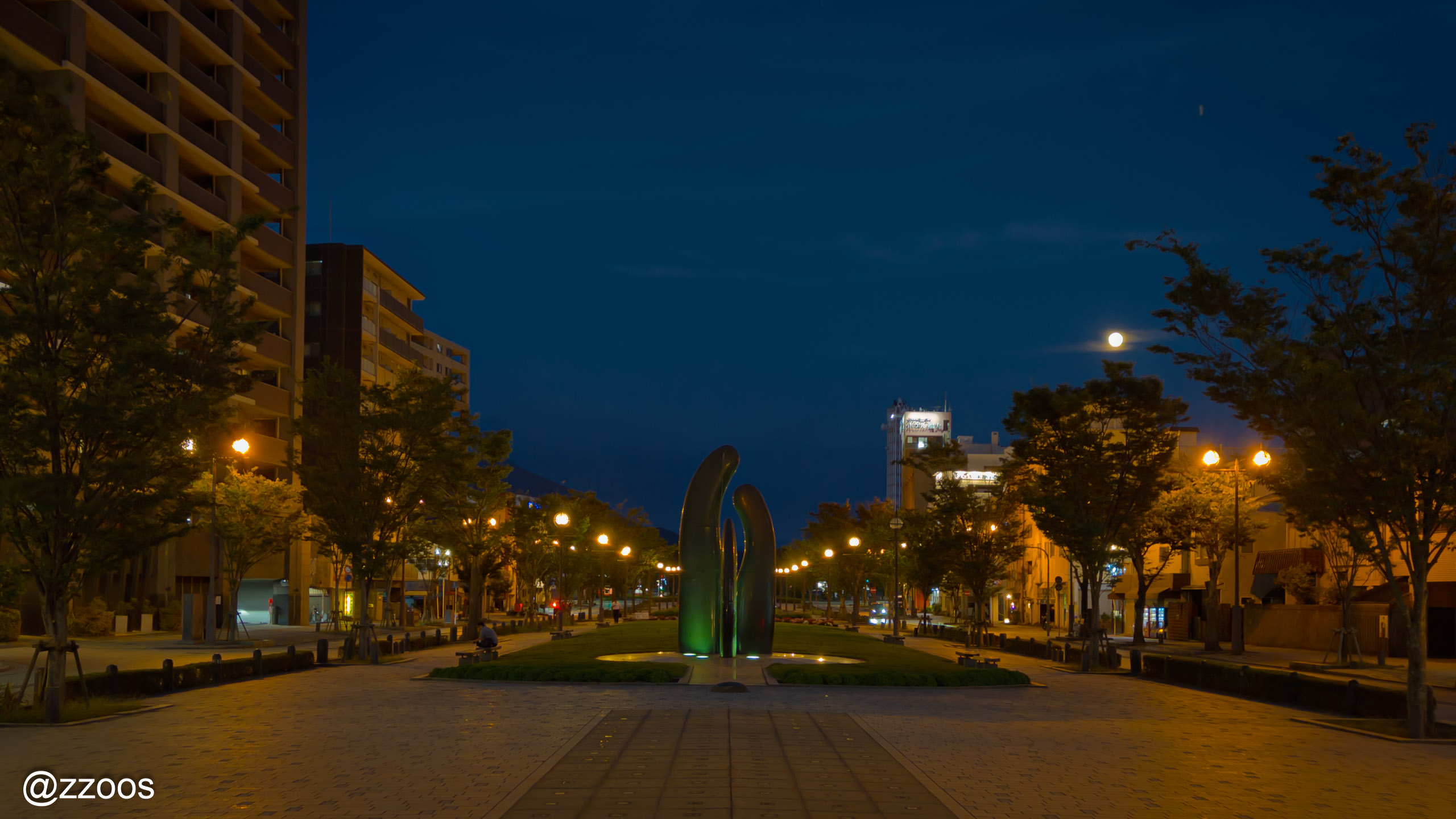 Minato Odori Park in the evening